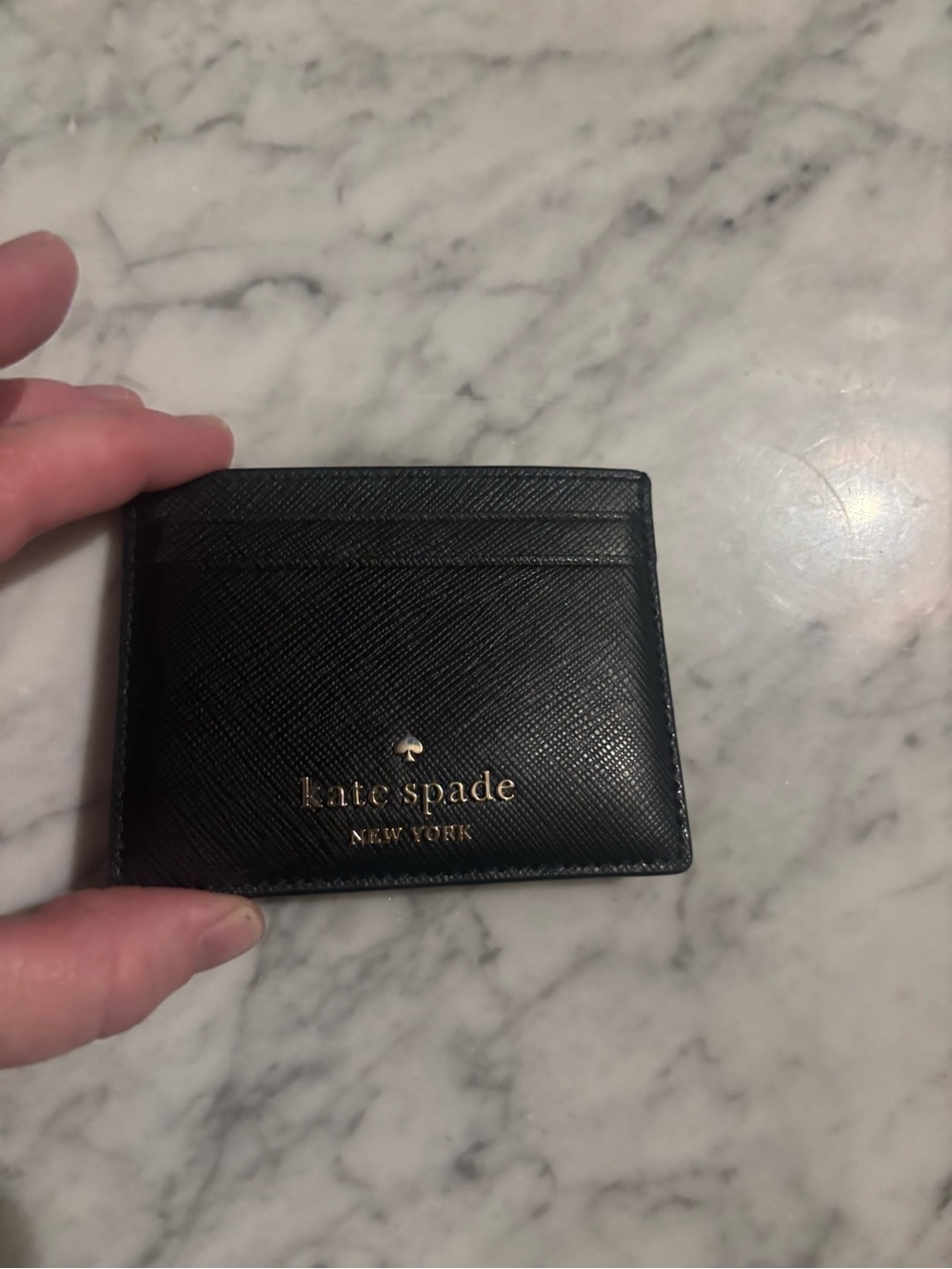 kate spade New York Black saffiano leather Card Holder
